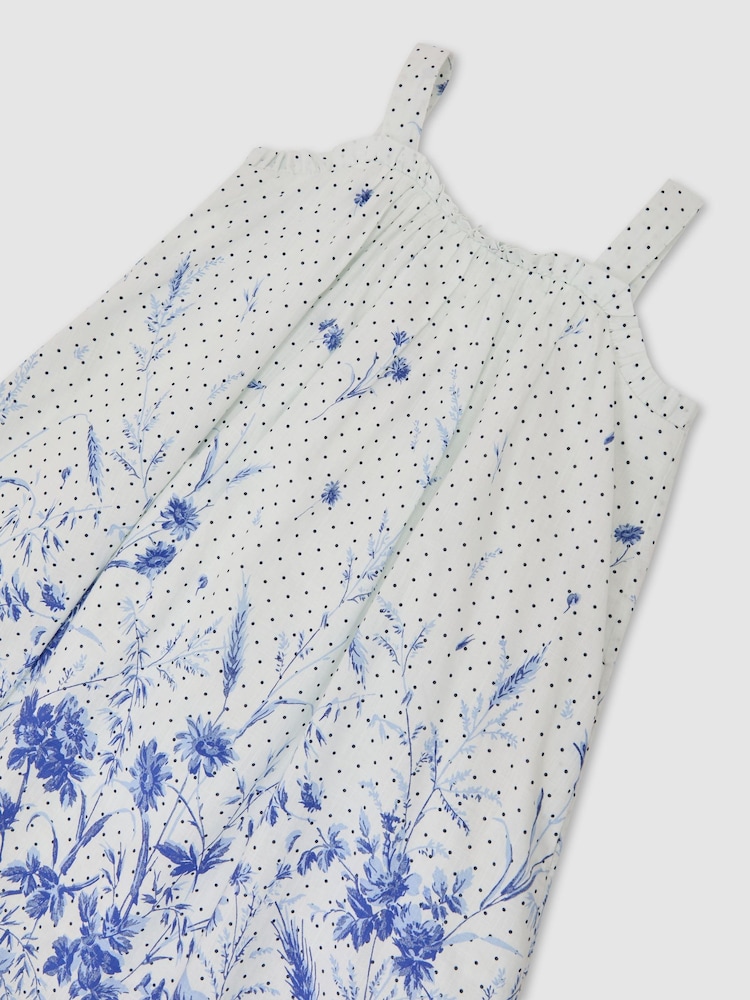 Reiss Solar Cotton Floral-Print Swing Dress - Imaginea 1 din 3