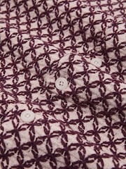 Reiss Rust Red Mills Cotton-Blend Embroidered Crochet Shirt - Image 7 of 7