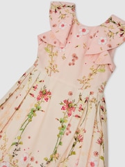 Reiss Ember Cotton Floral-Print Frill-Sleeve Dress - Imagen 3 de 3