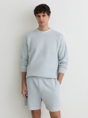 أزرق فاتح - Reiss Drift Cotton-Piqué Garment-Dyed Sweatshirt - صورة 4 من 6