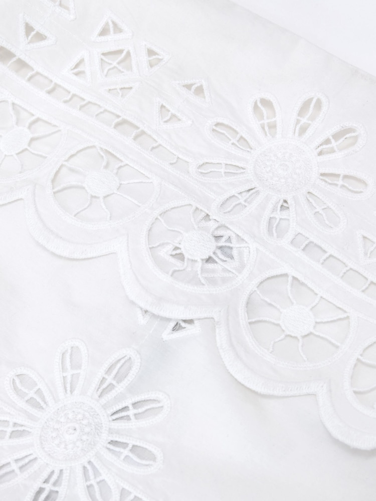 Reiss Ivory Toni Cotton Lace-Detail Mini Dress - Image 6 of 6 Reiss Ivory Toni Cotton Lace-Detail Mini Dress - Image 6 of 6