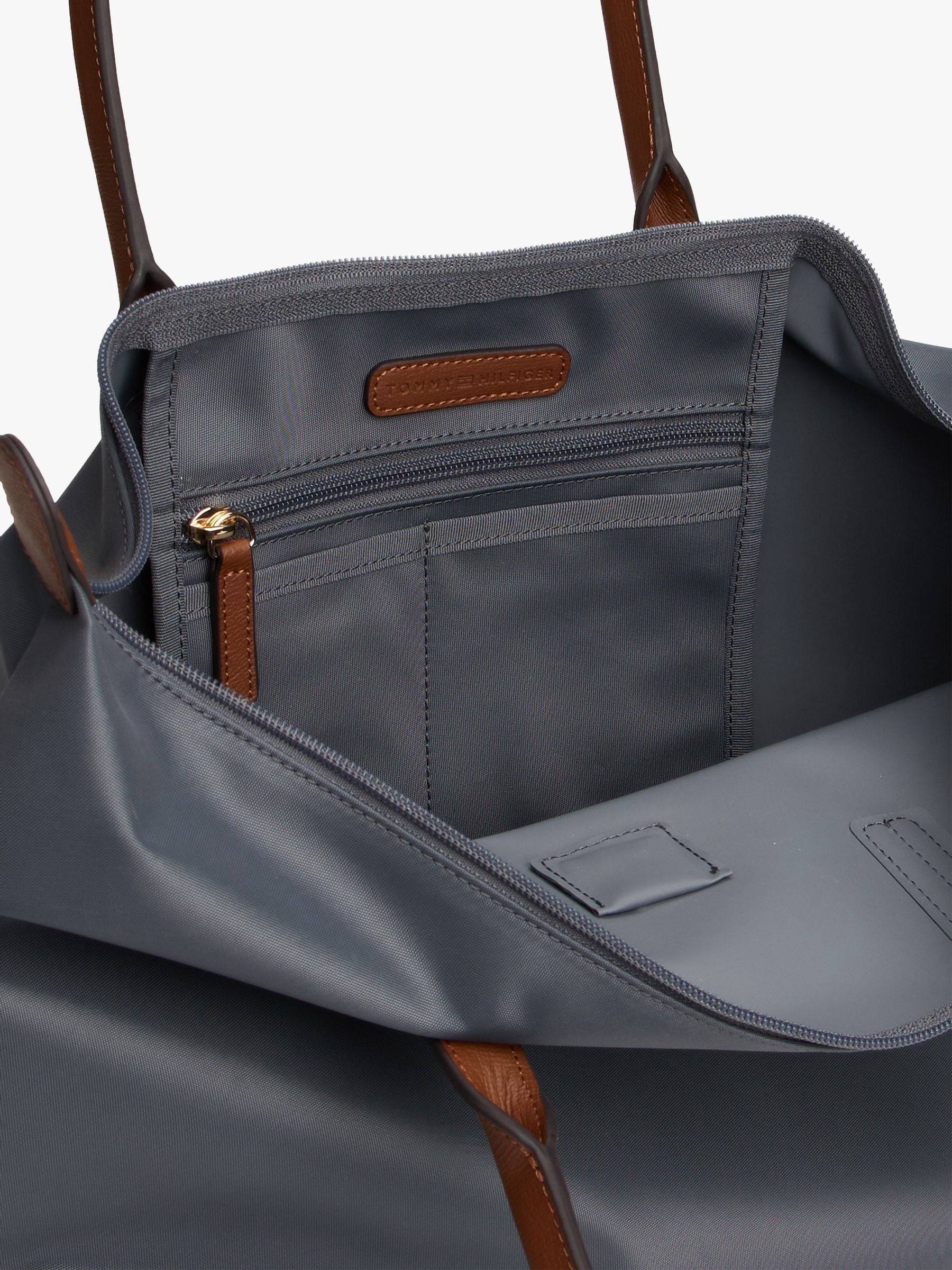 Buy Tommy Hilfiger Grey Monogram Contrast Handle Tote Bag from