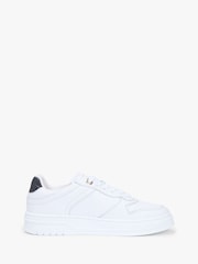 Tommy Hilfiger White Monogram Leather Cupsole Trainers - Image 1 of 8