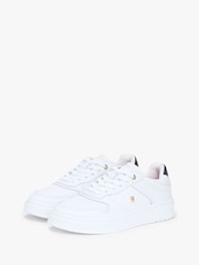 Tommy Hilfiger White Monogram Leather Cupsole Trainers - Image 6 of 8