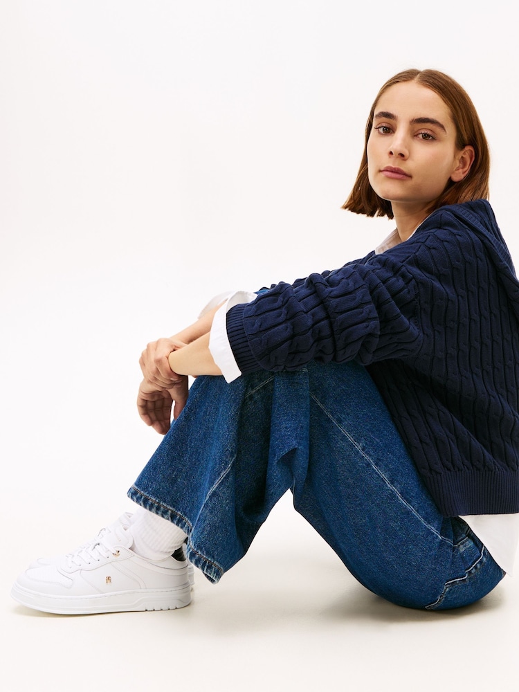 Tommy Hilfiger White Monogram Leather Cupsole Trainers - Image 8 of 8 Tommy Hilfiger White Monogram Leather Cupsole Trainers - Image 8 of 8