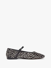 Tommy Hilfiger Black Snow Leopard Print Buckle Ballerinas - Image 1 of 8