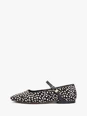 Tommy Hilfiger Black Snow Leopard Print Buckle Ballerinas - Image 2 of 8