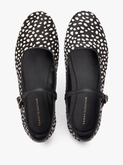 Tommy Hilfiger Black Snow Leopard Print Buckle Ballerinas - Image 4 of 8