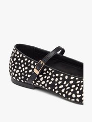 Tommy Hilfiger Black Snow Leopard Print Buckle Ballerinas - Image 7 of 8