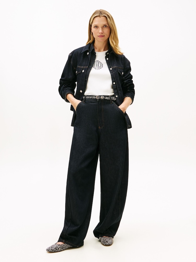 Tommy Hilfiger Black Snow Leopard Print Buckle Ballerinas - Image 8 of 8