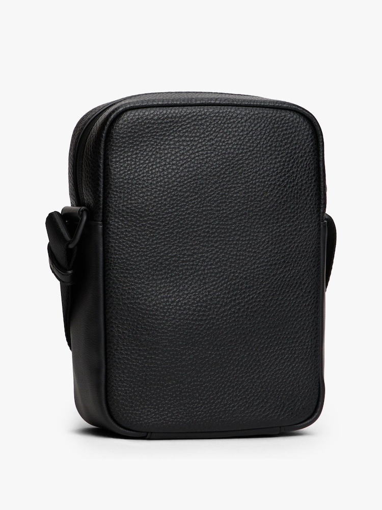 Tommy Hilfiger Black Modern Repeat Flag Cross-Body Reporter Bag - Image 2 of 4