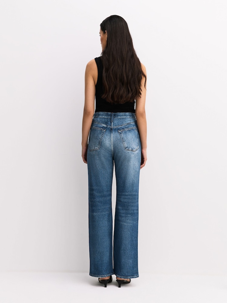 Rag & Bone Blue Miramar Shea High Rise Ankle Straight Jeans - Image 2 of 6