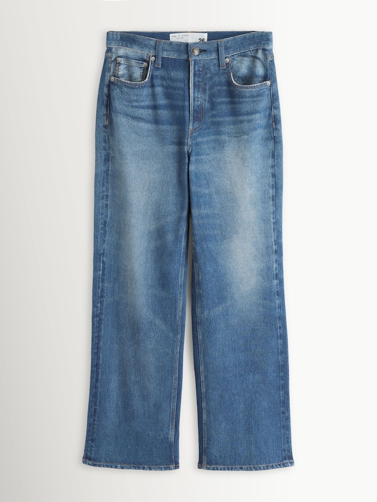 Rag & Bone Blue Miramar Shea High Rise Ankle Straight Jeans - Image 6 of 6