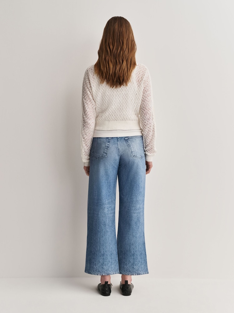 Rag & Bone Blue Miramar Andi Wide Leg Jeans - Image 2 of 8