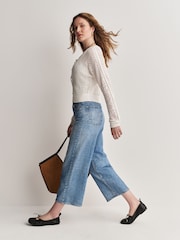 Rag & Bone Blue Miramar Andi Wide Leg Jeans - Image 4 of 8