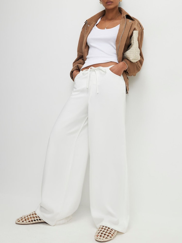River Island White Wide Leg Relaxed Pyjamas Jeans - Image 2 of 4
