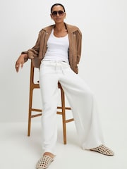 River Island White Wide Leg Relaxed Pyjamas Jeans - Image 4 of 4