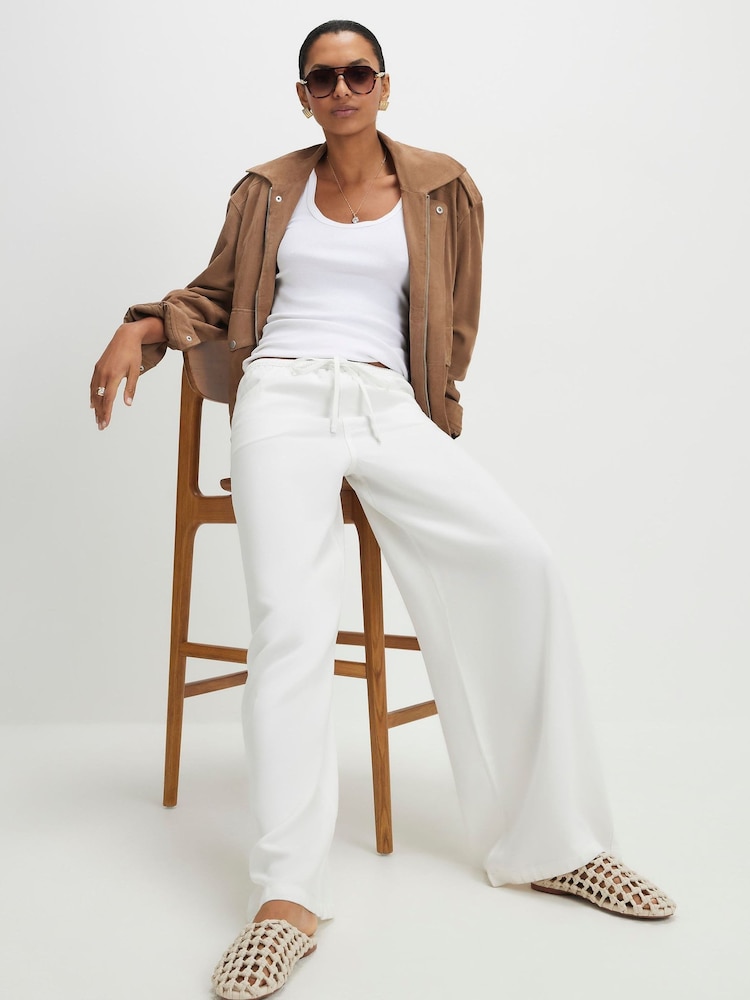 River Island White Wide Leg Relaxed Pyjamas Jeans - Image 4 of 4