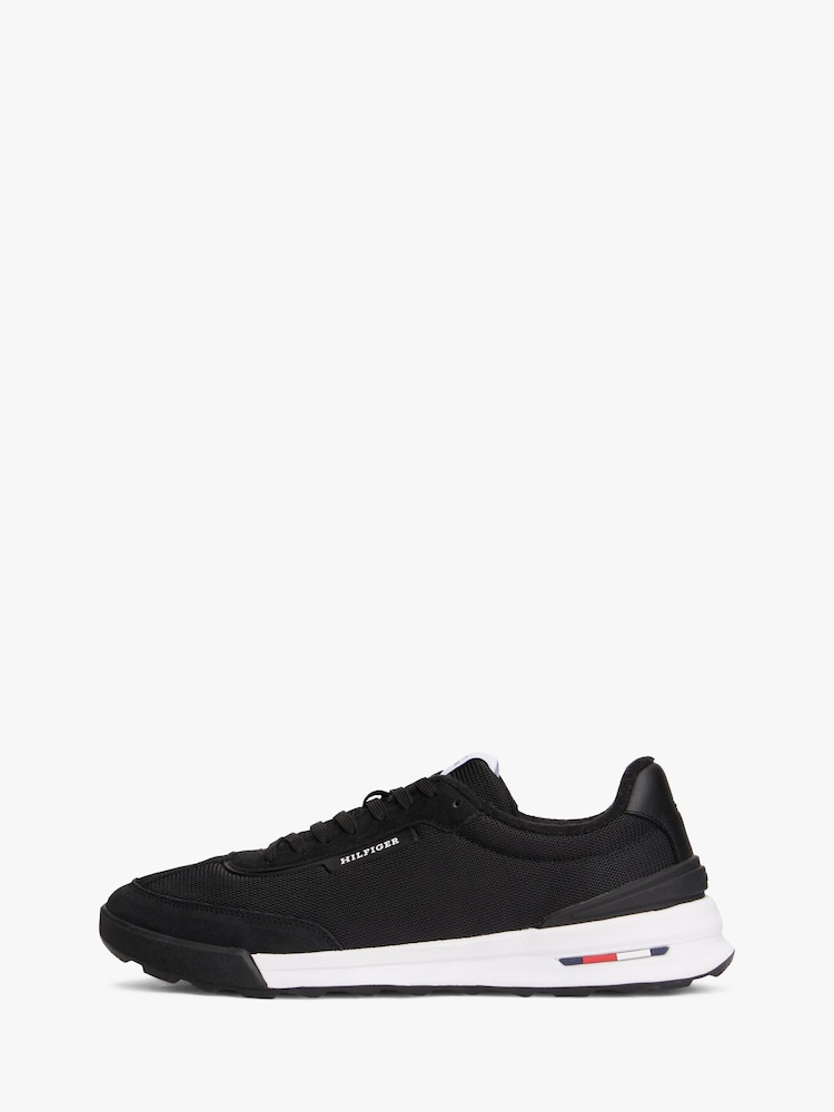 Tommy Hilfiger Black Retro Textured Mesh Trainers - Image 2 of 8 Tommy Hilfiger Black Retro Textured Mesh Trainers - Image 2 of 8