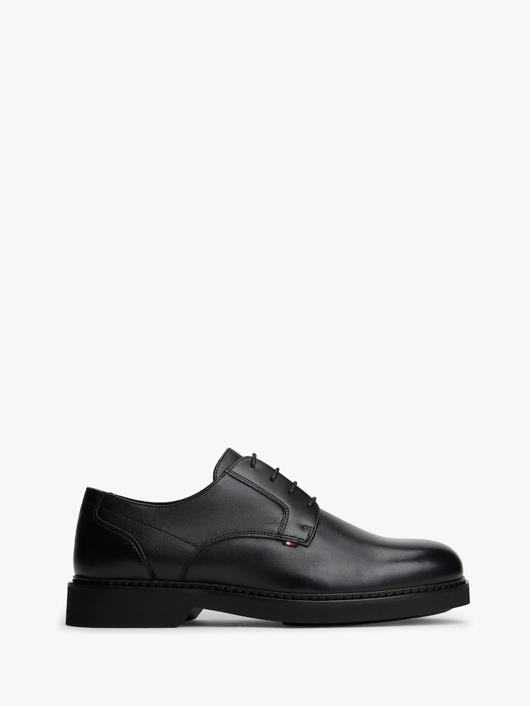 Tommy Hilfiger Black Ultra Lightweight Leather Derby Shoes - Image 1 of 7