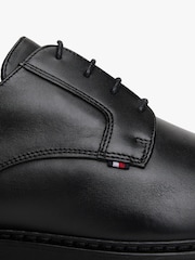 Tommy Hilfiger Black Ultra Lightweight Leather Derby Shoes - Image 7 of 7