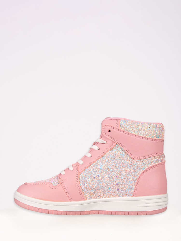 Pineapple Pink Star High Top Trainers - Image 2 of 8 Pineapple Pink Star High Top Trainers - Image 2 of 8