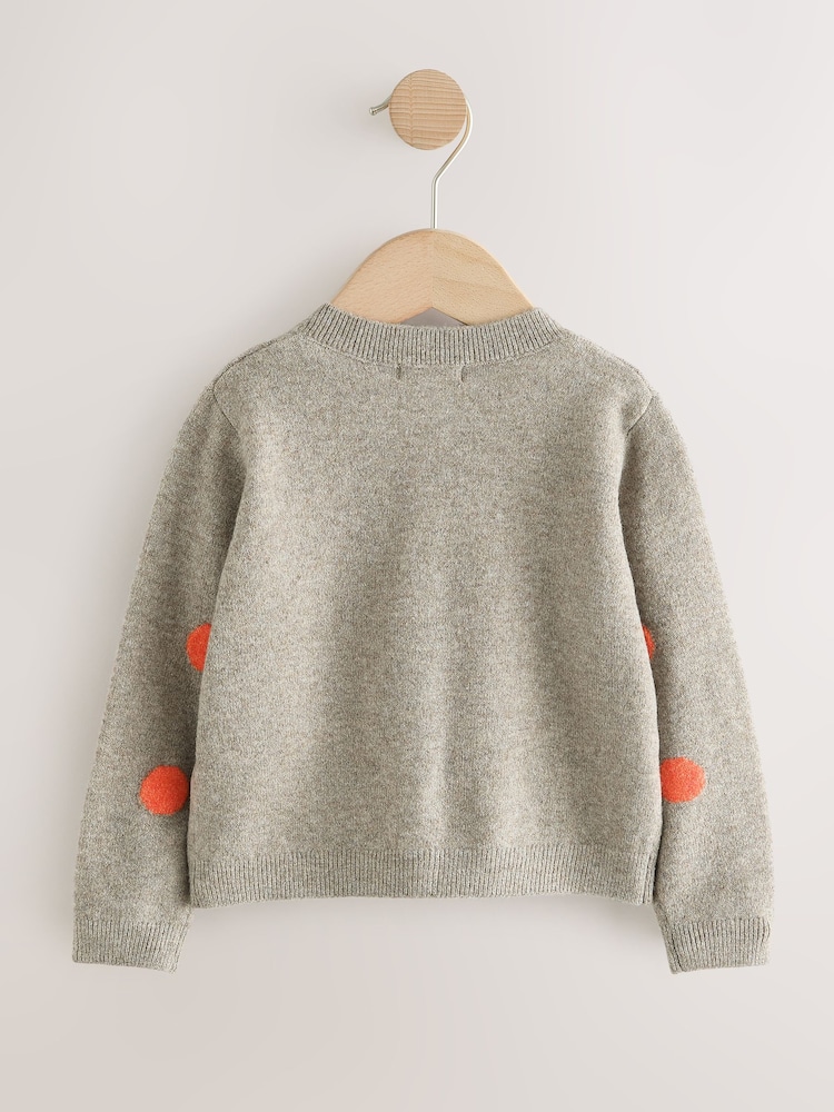 Orange spot Knit Cardigan (3mths-7yrs) - Image 2 of 4 Orange spot Knit Cardigan (3mths-7yrs) - Image 2 of 4
