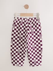 Burgundy Red Single Wide Leg Jersey Joggers (3mths-7yrs) - Image 6 of 8