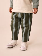 Green/Blue Stripe Single Wide Leg Jersey Joggers (3mths-7yrs) - Image 1 of 4