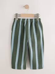 Green/Blue Stripe Single Wide Leg Jersey Joggers (3mths-7yrs) - Image 6 of 8
