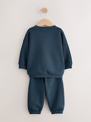 Azul marino - Conjunto de sudadera y pantalones de chándal con cuello redondo estampado (3 meses-7 años) - Imagen 6 de 8