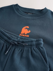 Azul marino - Conjunto de sudadera y pantalones de chándal con cuello redondo estampado (3 meses-7 años) - Imagen 7 de 8