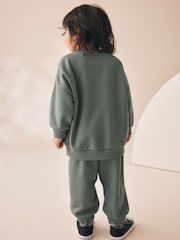 Dark Green Back Print Crew Neck Joggers Set (3mths-7yrs) - Image 3 of 4