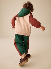 Bordeaux/écru/vert - Ensemble Sweat-shirt à capuche et Survêtement Colour Block (3mois7ans) - Image 3 de 4