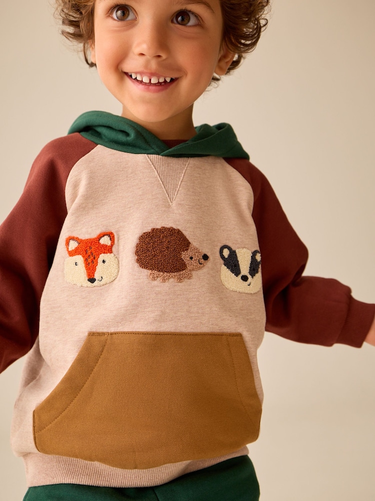 Bordeaux/écru/vert - Ensemble Sweat-shirt à capuche et Survêtement Colour Block (3mois7ans) - Image 4 de 4