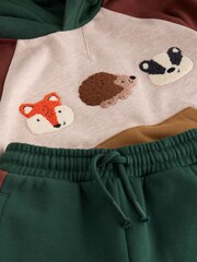 Burgundy/Ecru/Green Colour Block Hoodie and Joggers Set (3mths-7yrs) - Image 9 of 9