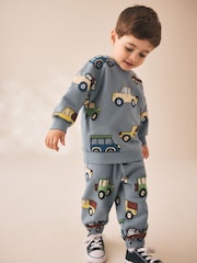 Light Blue All Over Print Crew Neck Sweat Top and Joggers Set (3mths-7yrs) - Image 1 of 4