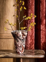 Ruffled Edge Swirled Glass Vase - 3суретінің 1 суреті