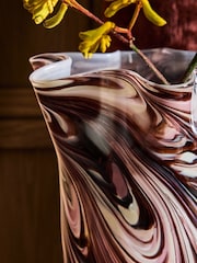 Ruffled Edge Swirled Glass Vase - 3суретінің 2 суреті
