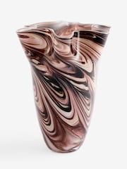 Ruffled Edge Swirled Glass Vase - 3суретінің 3 суреті