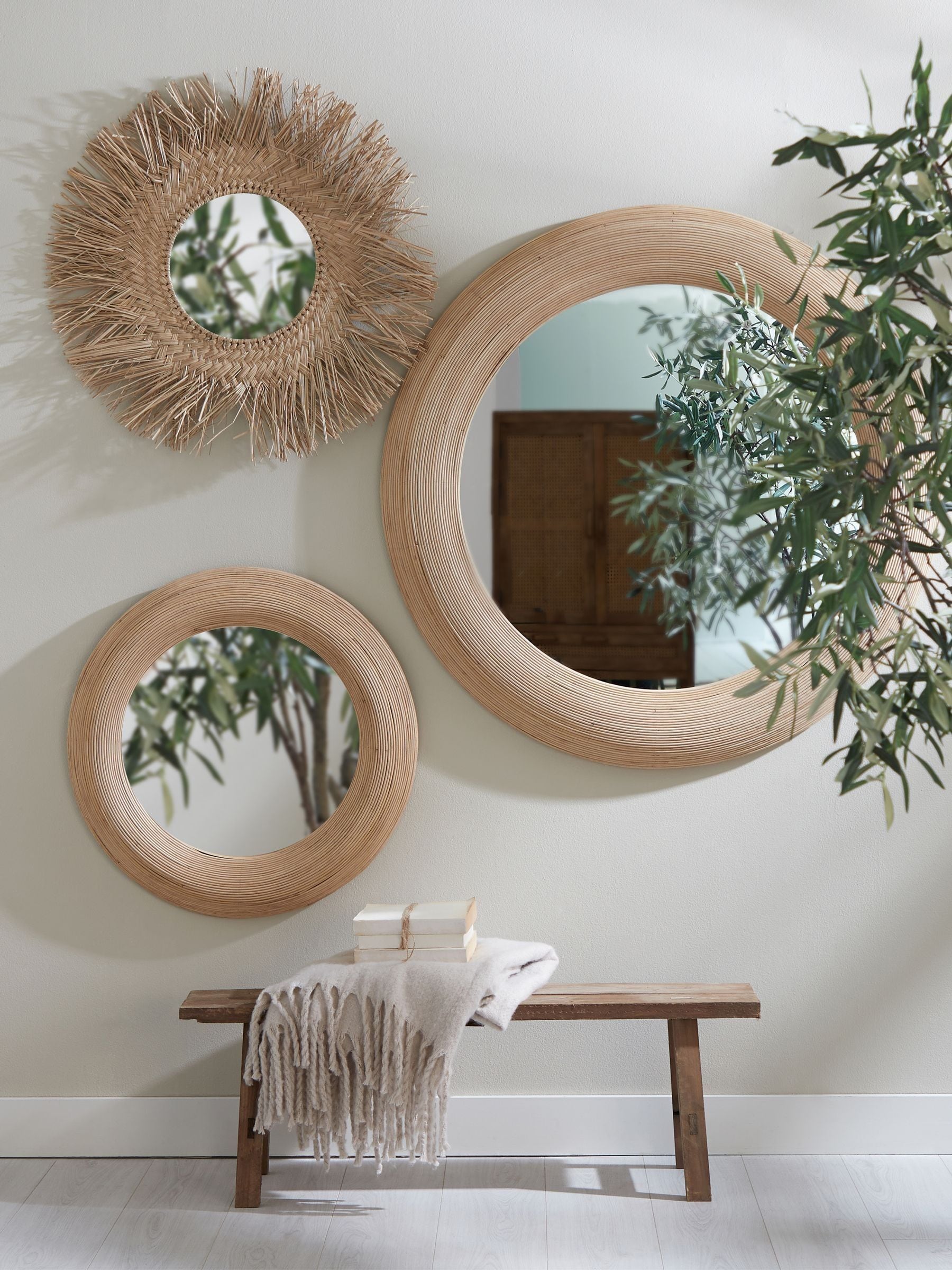 Buy Light & Living Natural Piedre Rattan Mirror from Next Ukraine
