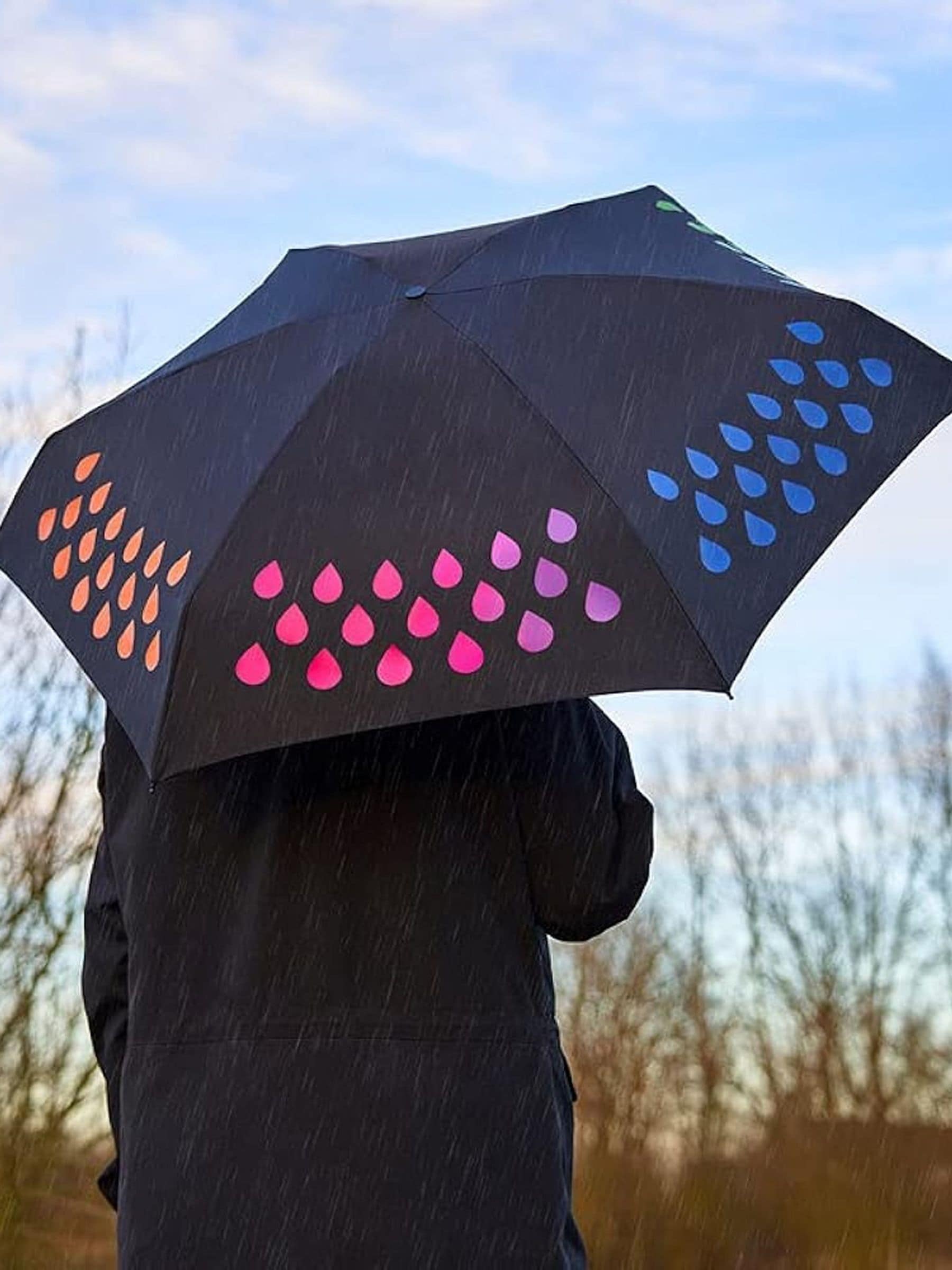 Suck UK Color Changing Umbrella Bright Up Bad Weather When Wet 💦 🎄🎁❤️💕☔️ - Image 3