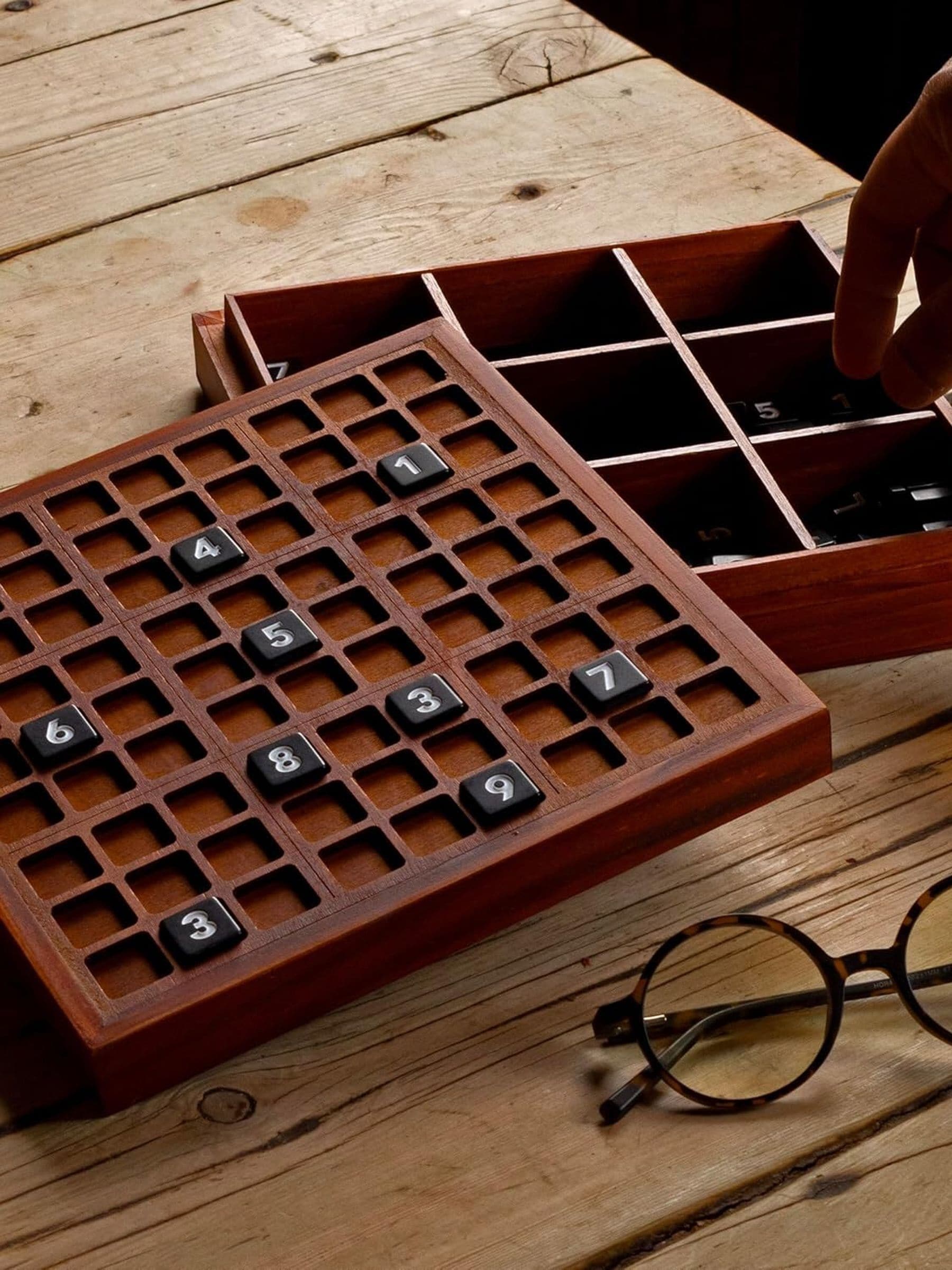 Suck UK - Sudoku Deluxe - Wooden Board Game - Extra Large - Brown - Image 2