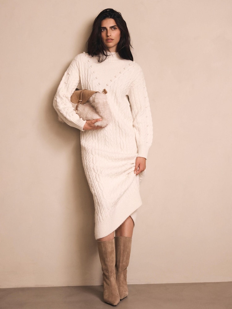 Mint Velvet Bobble Detail Knitted Midi Dress - صورة 2 من 8 Mint Velvet Bobble Detail Knitted Midi Dress - صورة 2 من 8