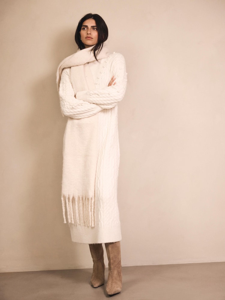 cream midi knit dress Rebecca Taylor Women's Taryn Knit Maxi Dress - Cream