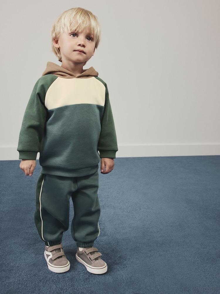 Blue/Green Colour Block Hoodie and Joggers Set (3mths-7yrs) - Image 1 of 8 Blue/Green Colour Block Hoodie and Joggers Set (3mths-7yrs) - Image 1 of 8