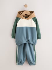 Blue/Green Colour Block Hoodie and Joggers Set (3mths-7yrs) - Image 5 of 8