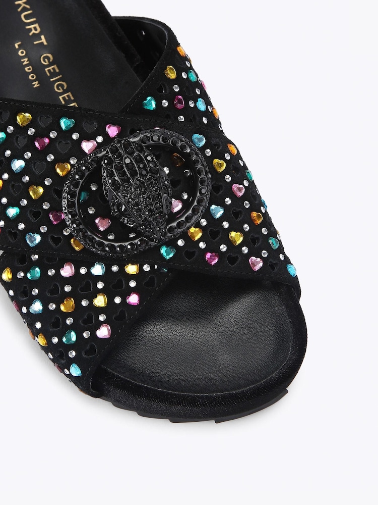 Kurt Geiger London Chelsea Cross Strap Black Sandals - Image 4 of 4