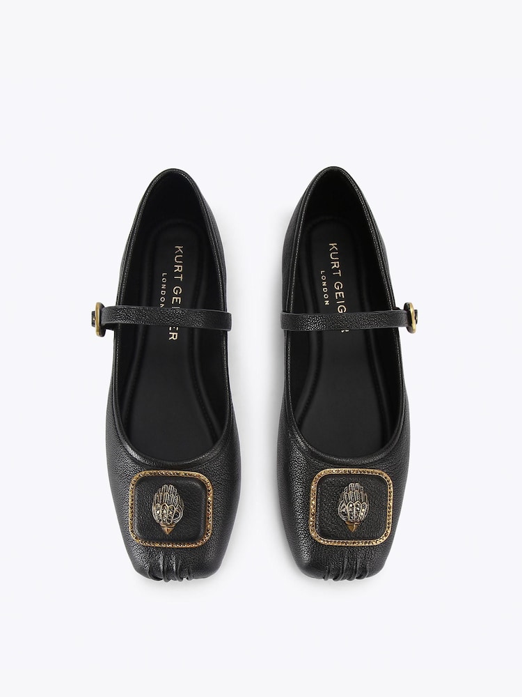 Kurt Geiger London Pimlico Ballerina Black Pumps - Image 2 of 4 Kurt Geiger London Pimlico Ballerina Black Pumps - Image 2 of 4