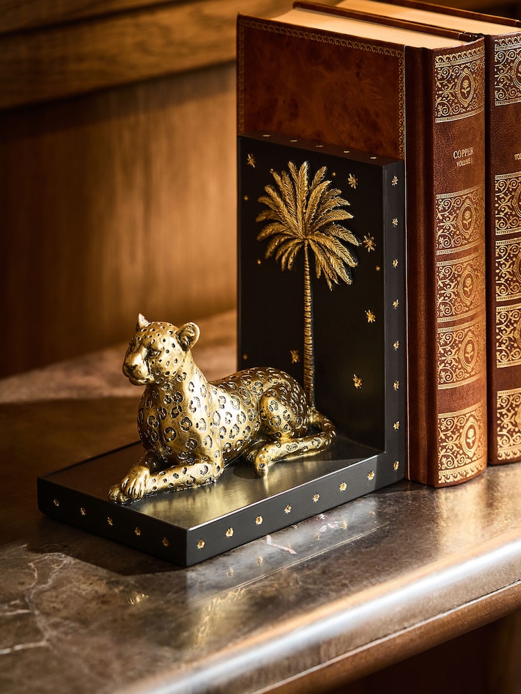 Gold Luca Leopard Bookend Ornament - Image 1 of 5